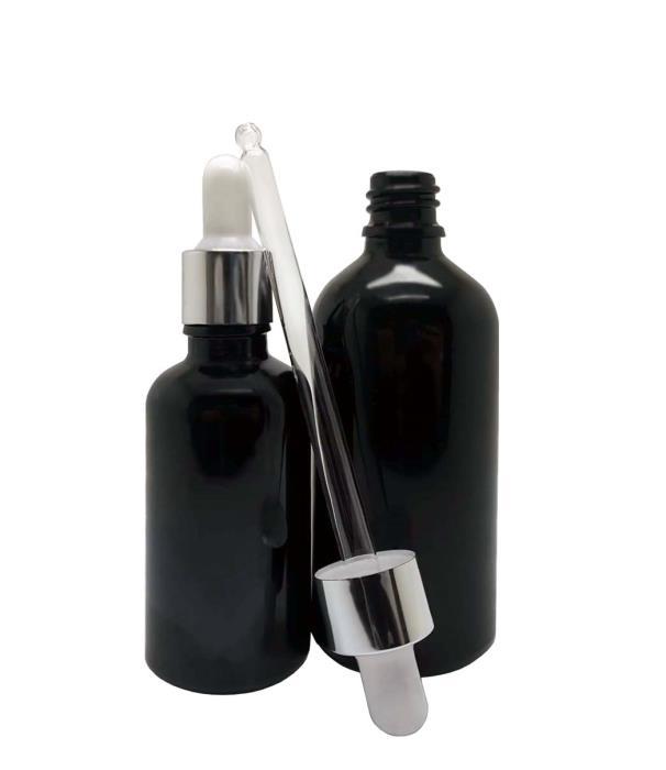 Black glass bottle - 20 ml